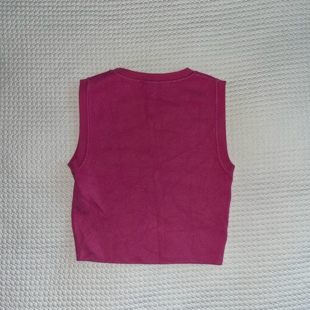 Pink Knit Crop Top - Picture 2 of 2